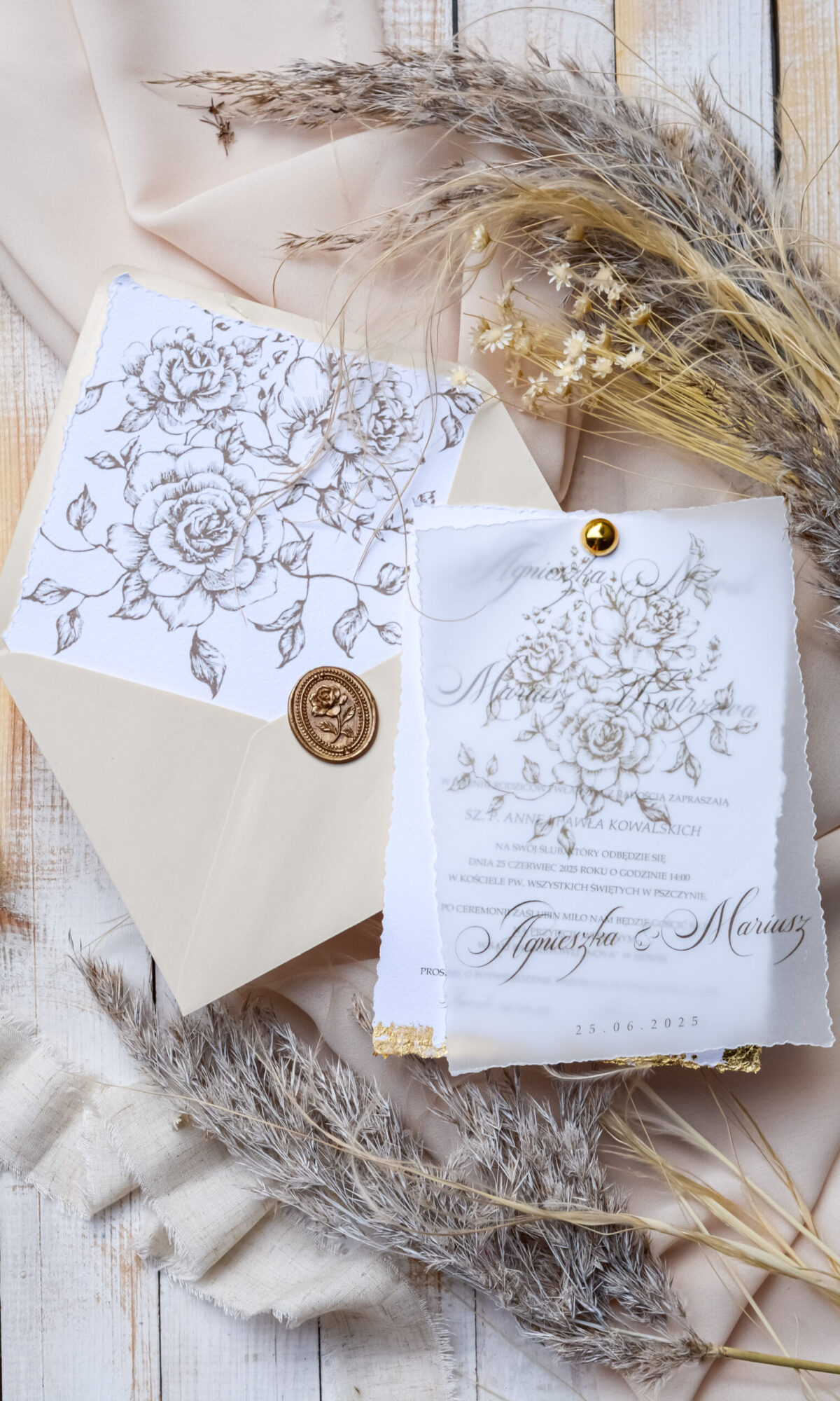 Zaproszenia ślubne w stylu boho Wz-20