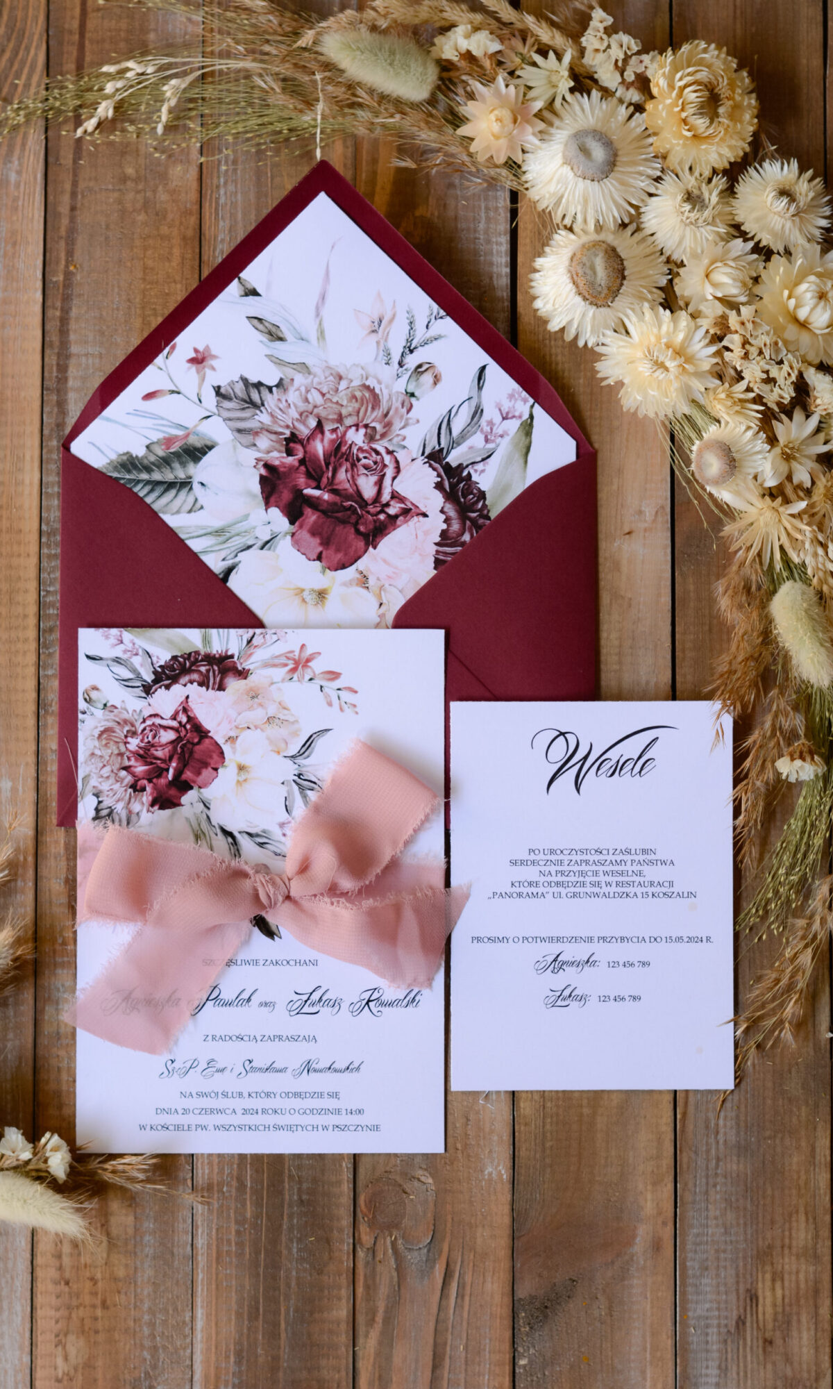 Zaproszenia ślubne w stylu boho Wz-66