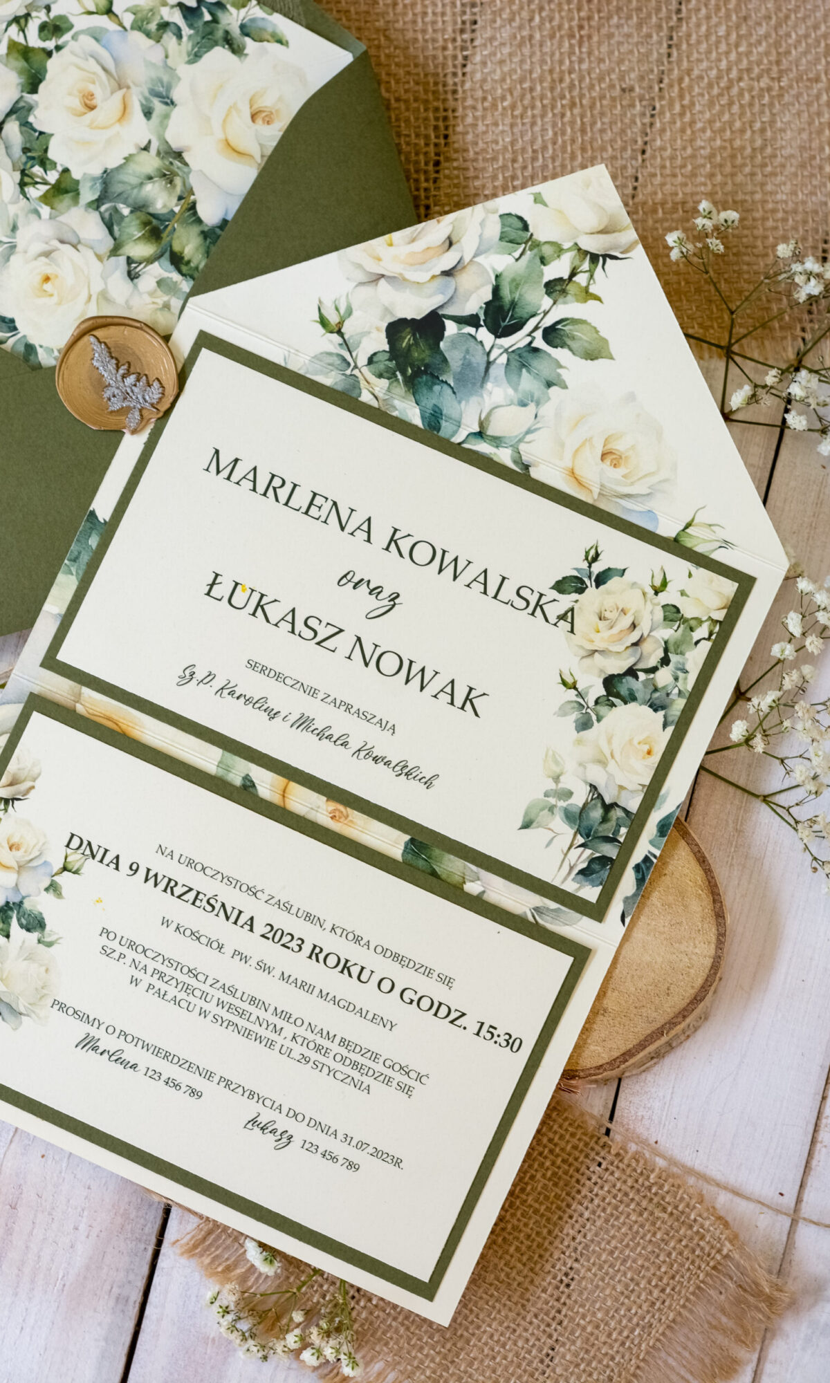 Składane zaproszenia ślubne Wz-74