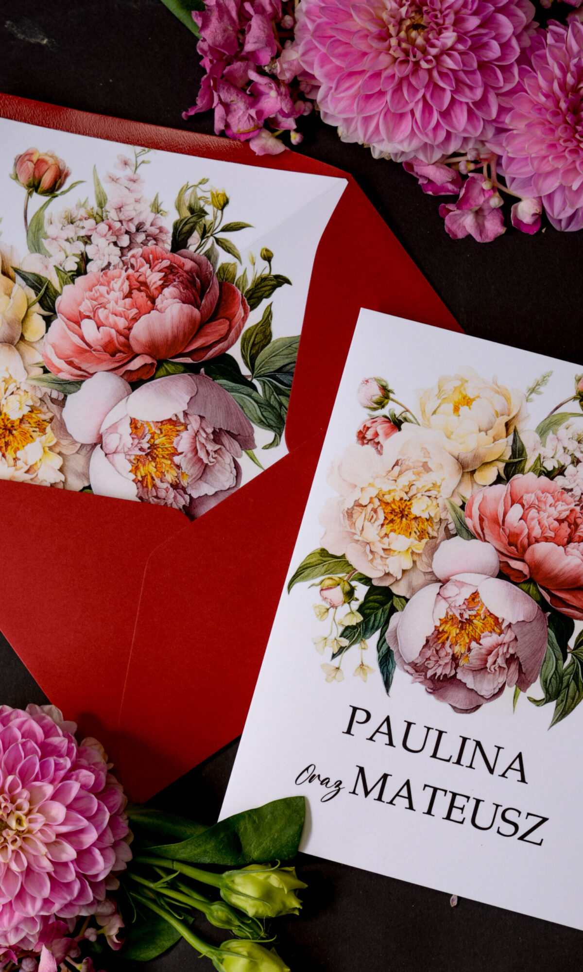 Zaproszenia ślubne z motywem kwiatowym Wz-53