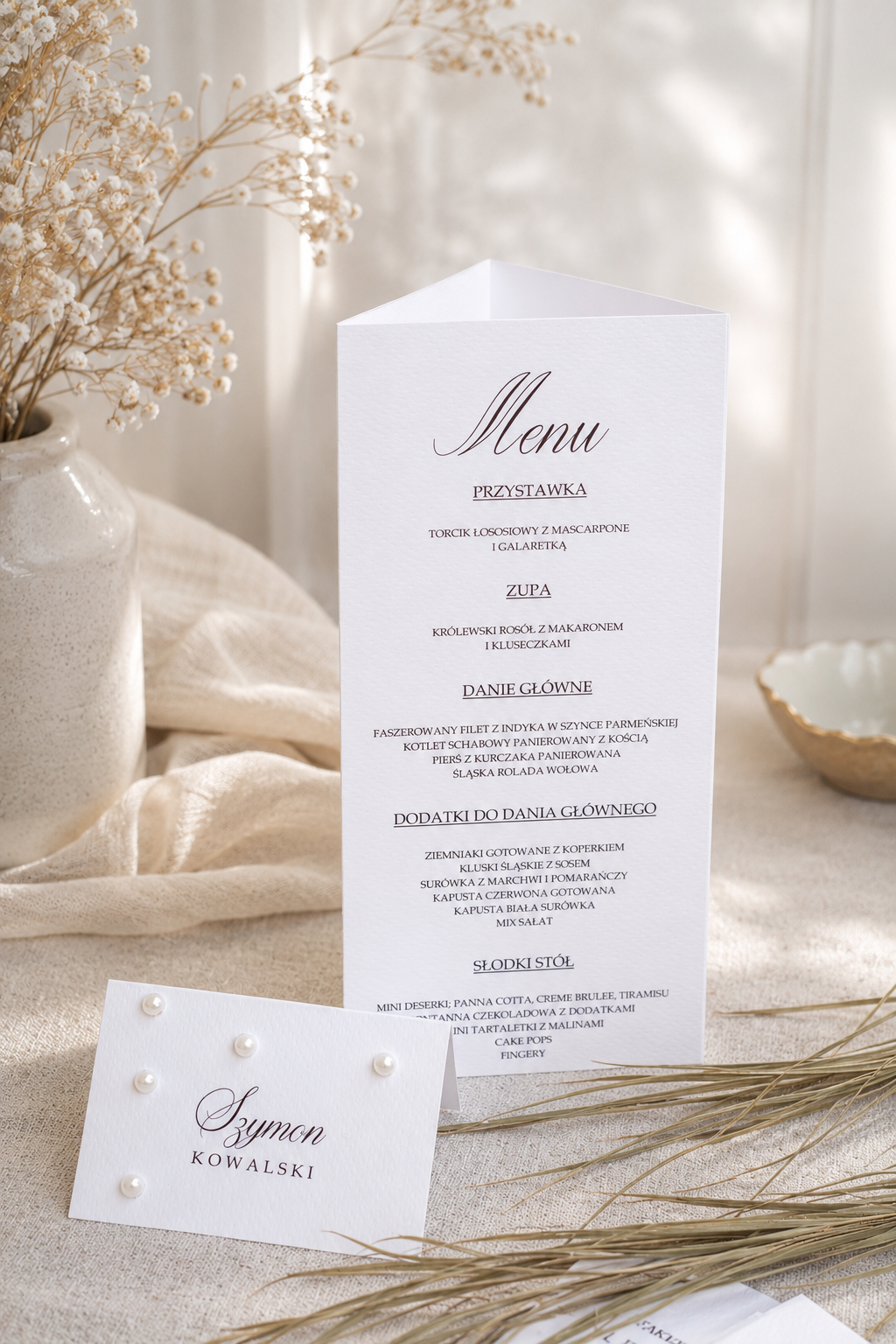Menu weselne stojące MN-02