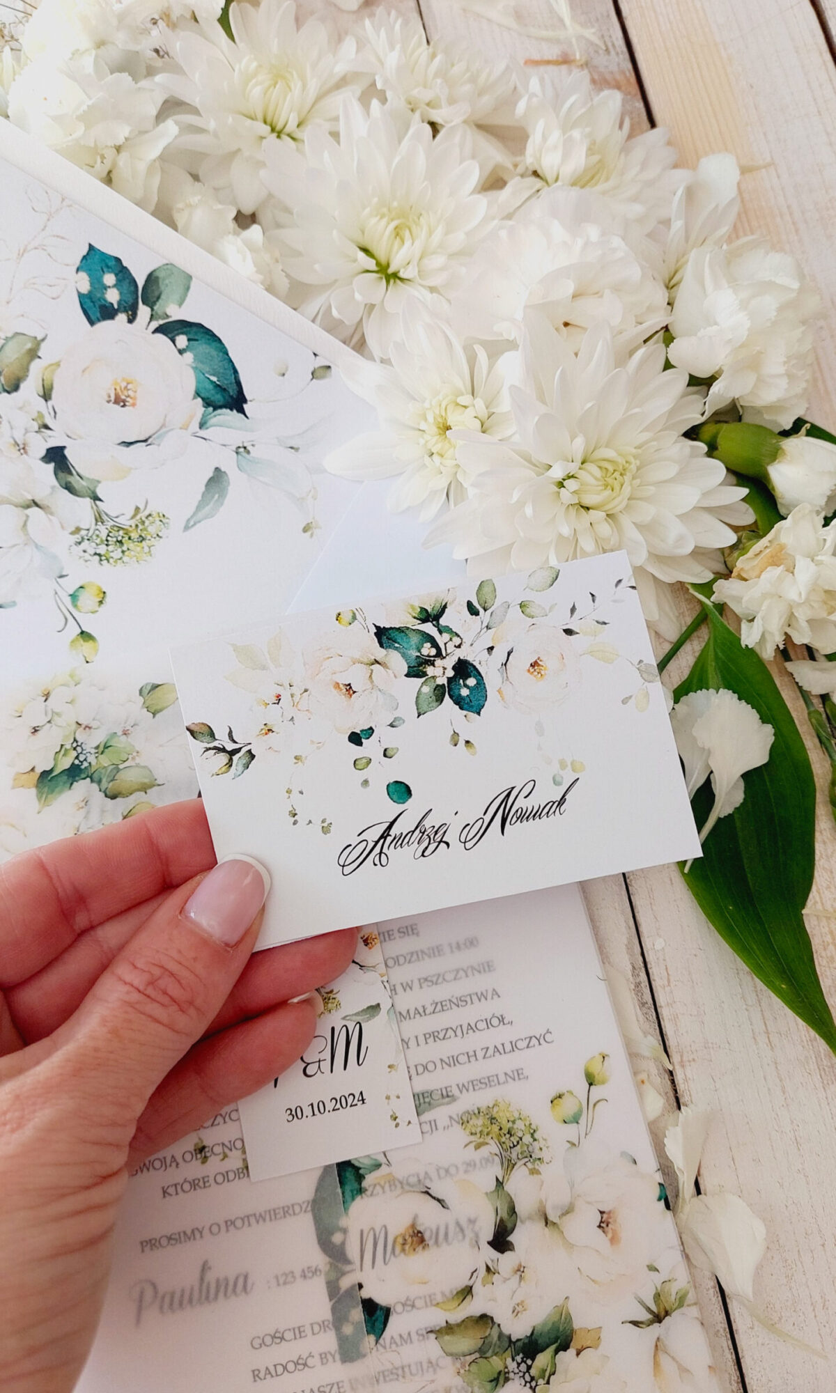 Winietka weselna z motywem kwiatowym WI-28