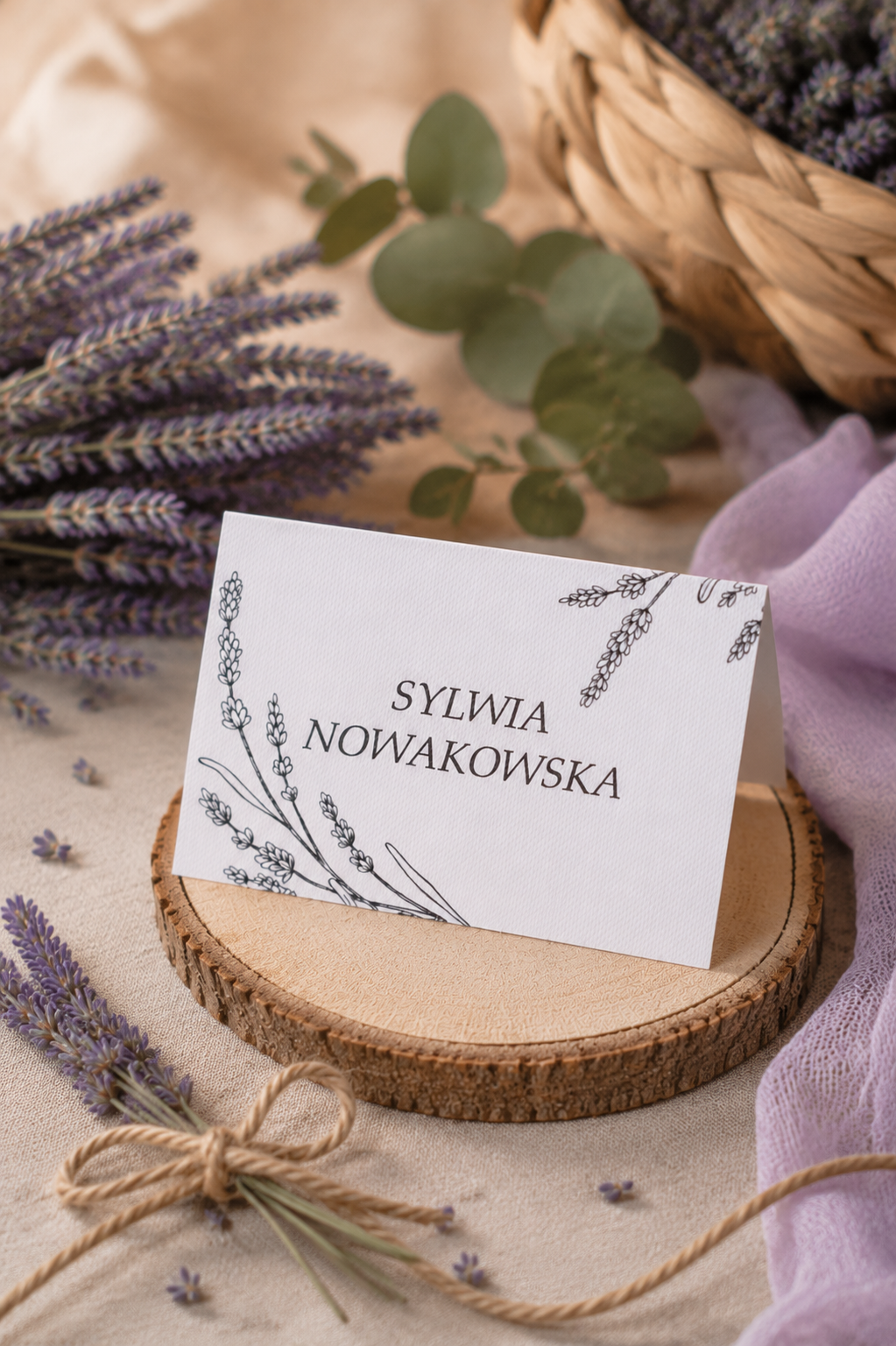 Winietki ślubne z motywem lawendy WI-32