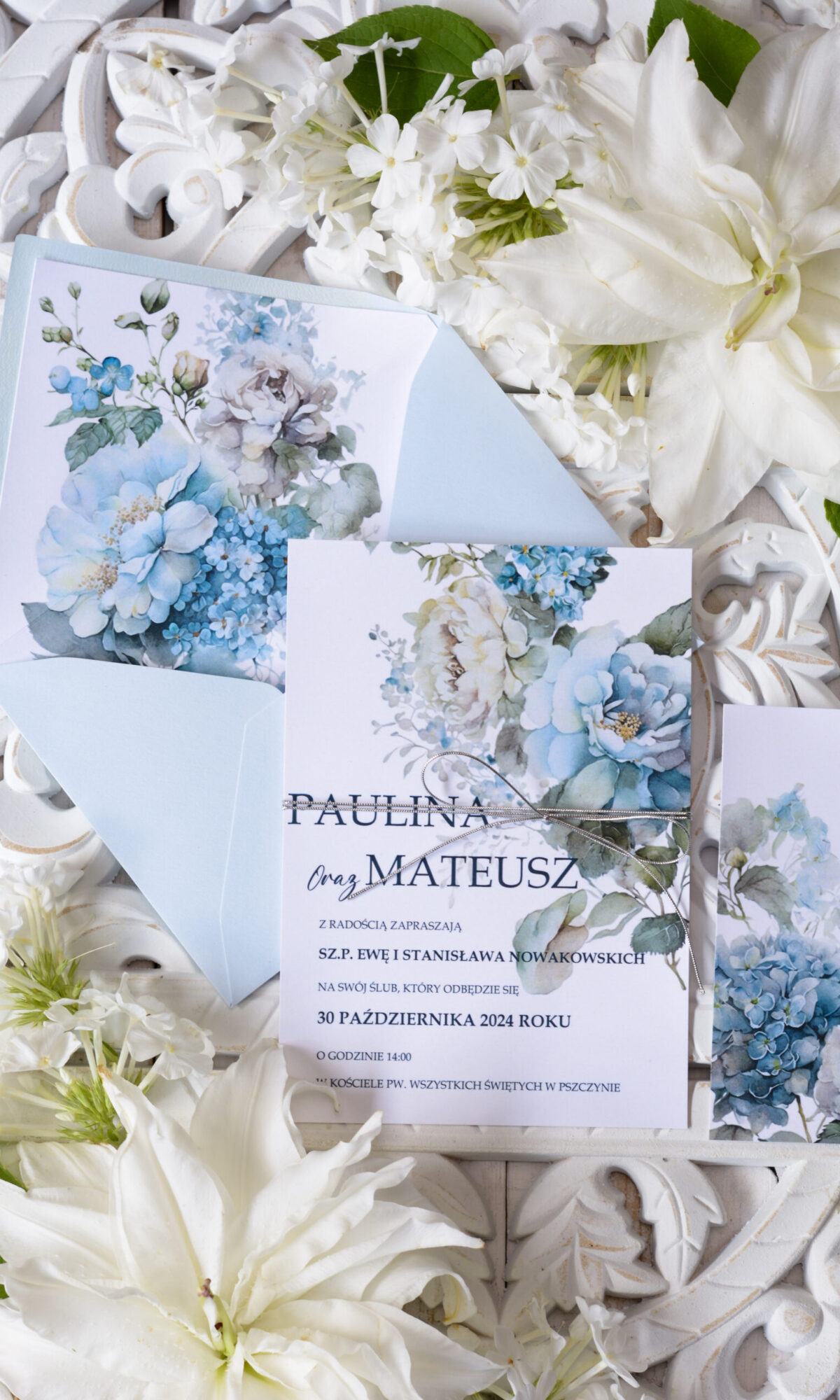 Zaproszenia ślubne z motywem kwiatowym Wz-75