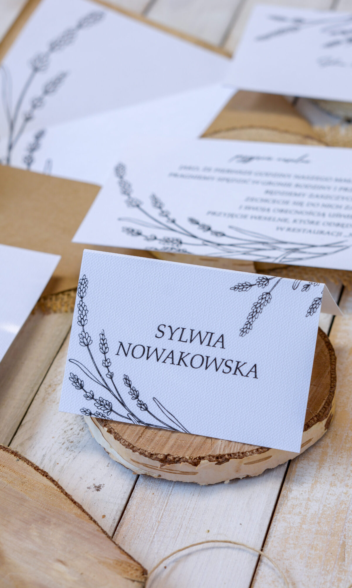 Winietki ślubne z motywem lawendy WI-32