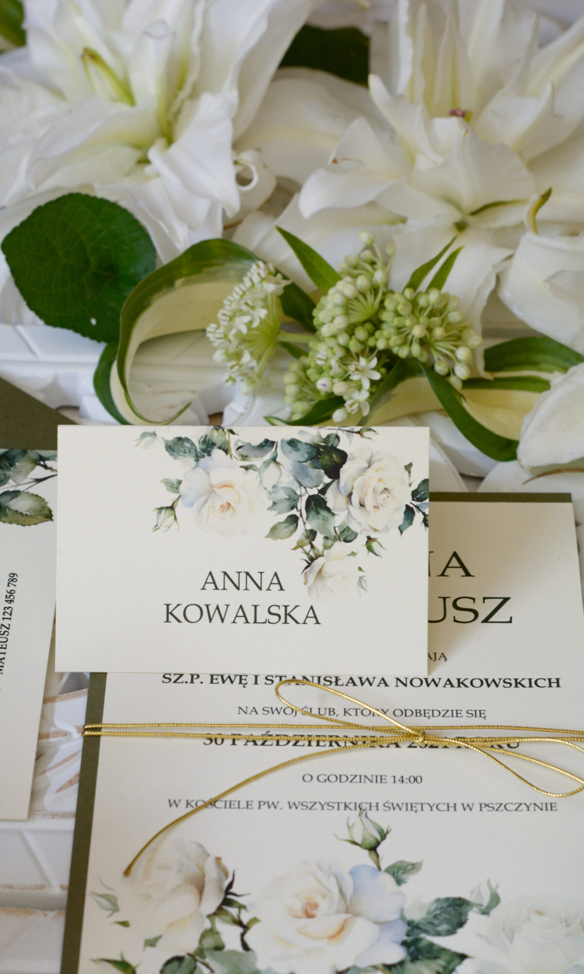 Winietki ślubne z motywem kwiatowym WI-33