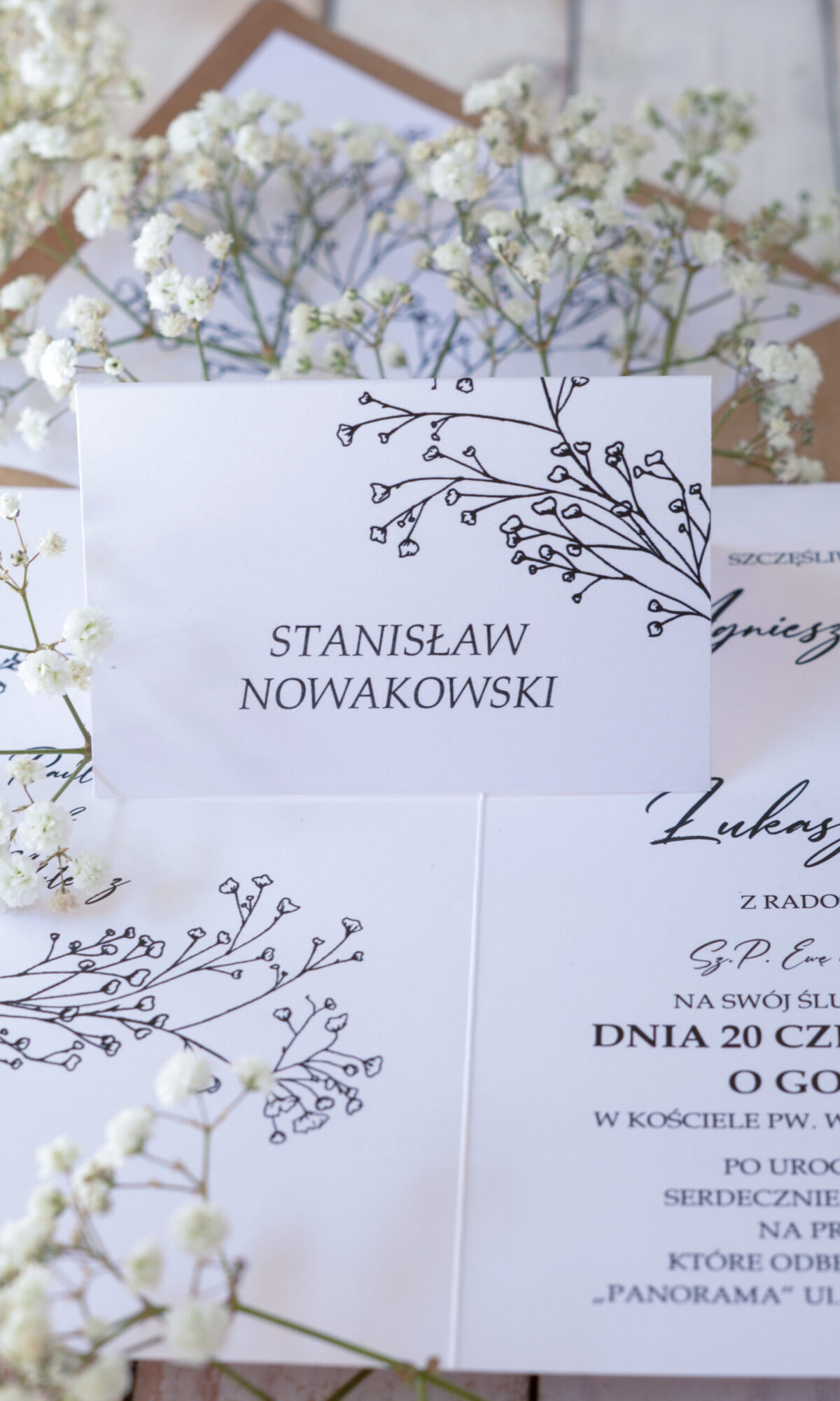 Winietki z motywem gipsówki WI-13