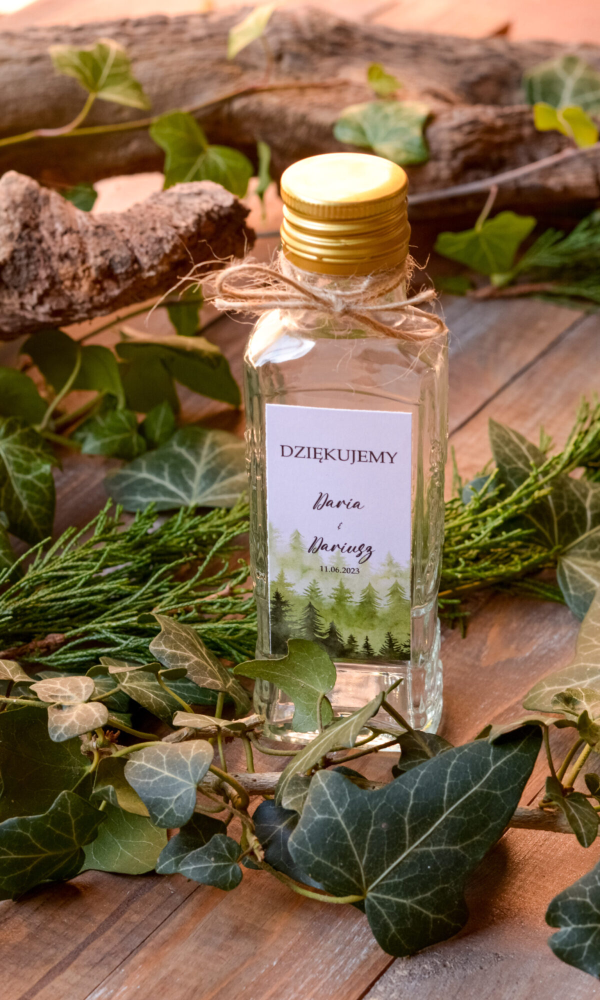 Prezent dla gości weselnych, buteleczki 100 ml PDZ-09