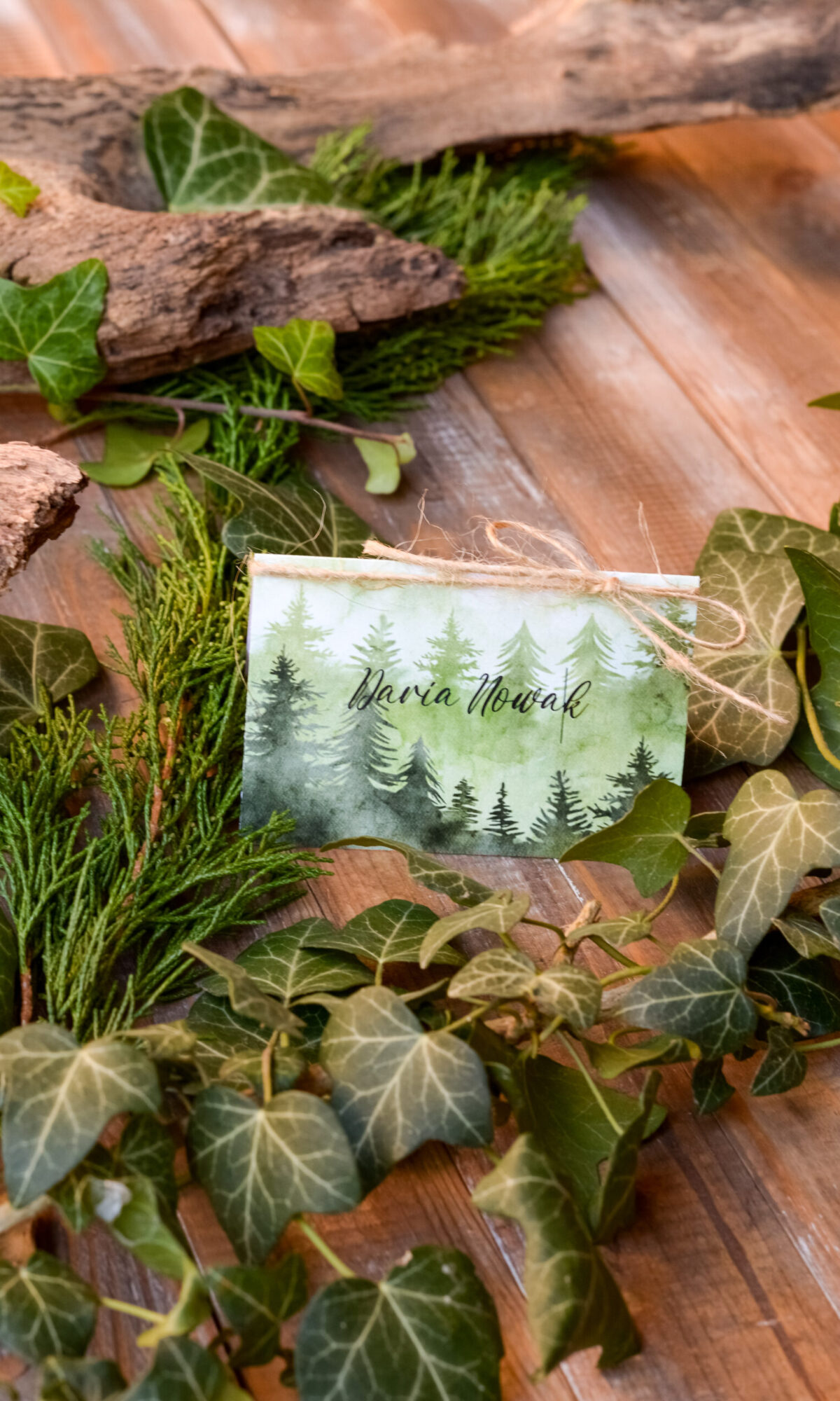 Winietki ślubne z motywem lasu WI-31