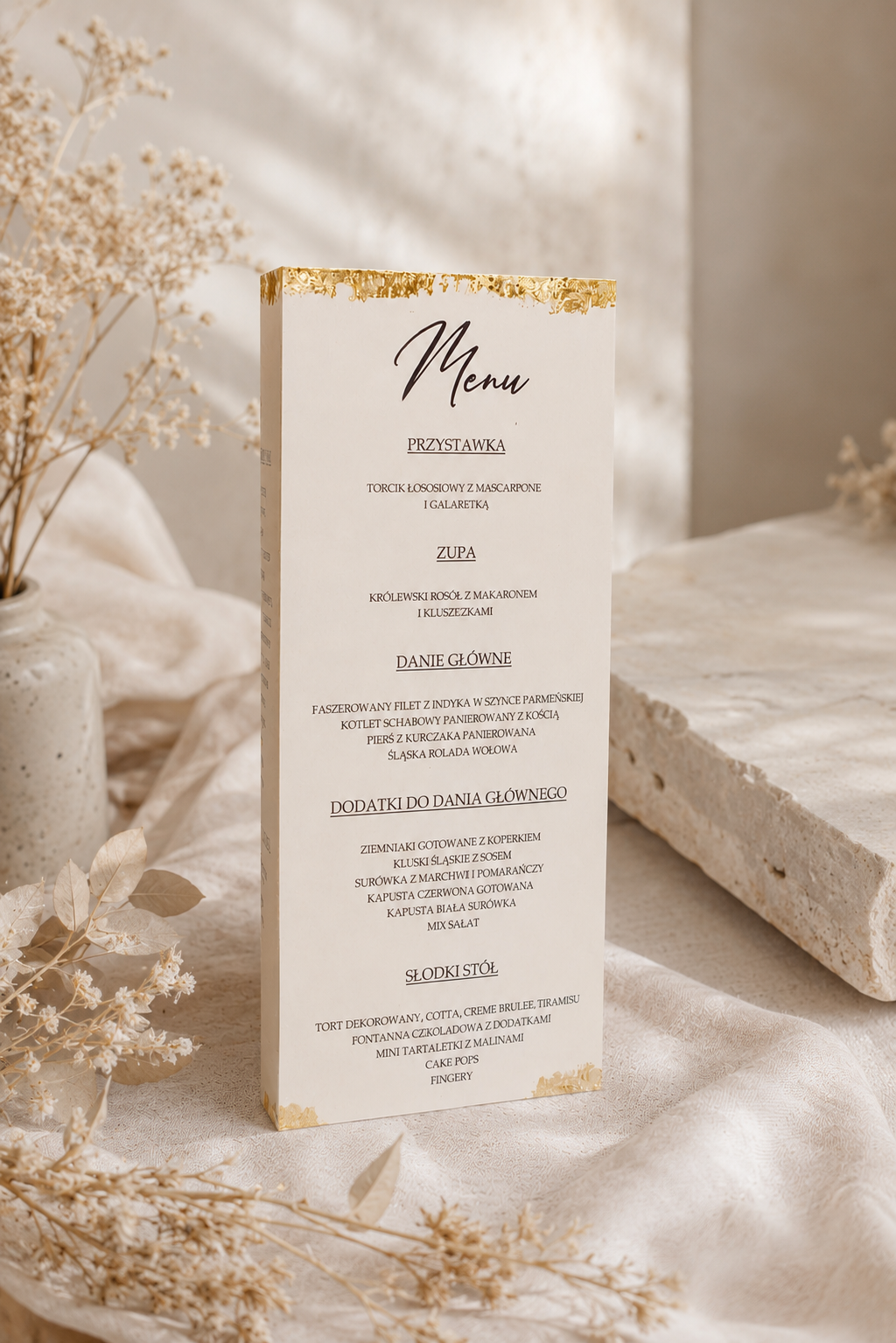 Menu weselne stojące MN-03
