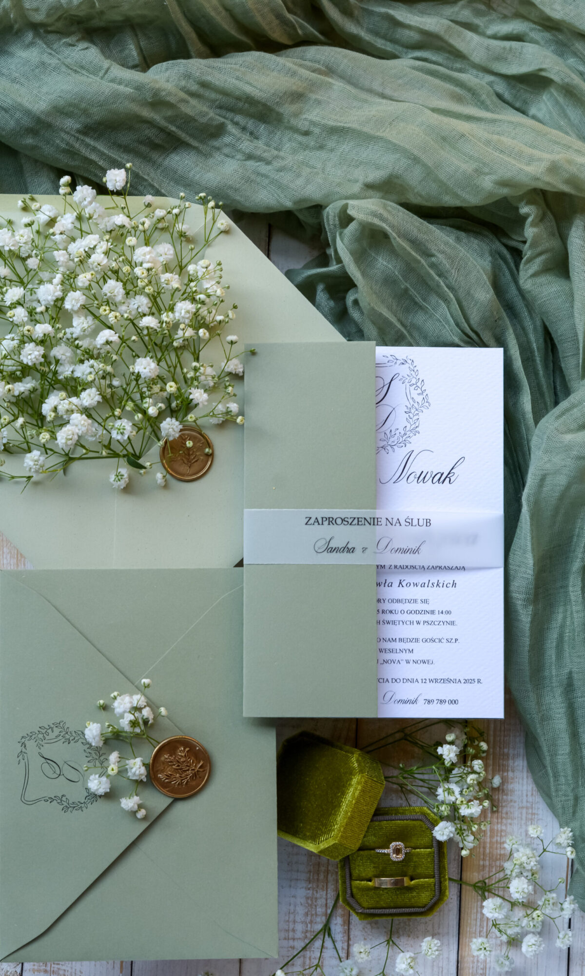 Zaproszenia na ślub z gipsówką Wz-90