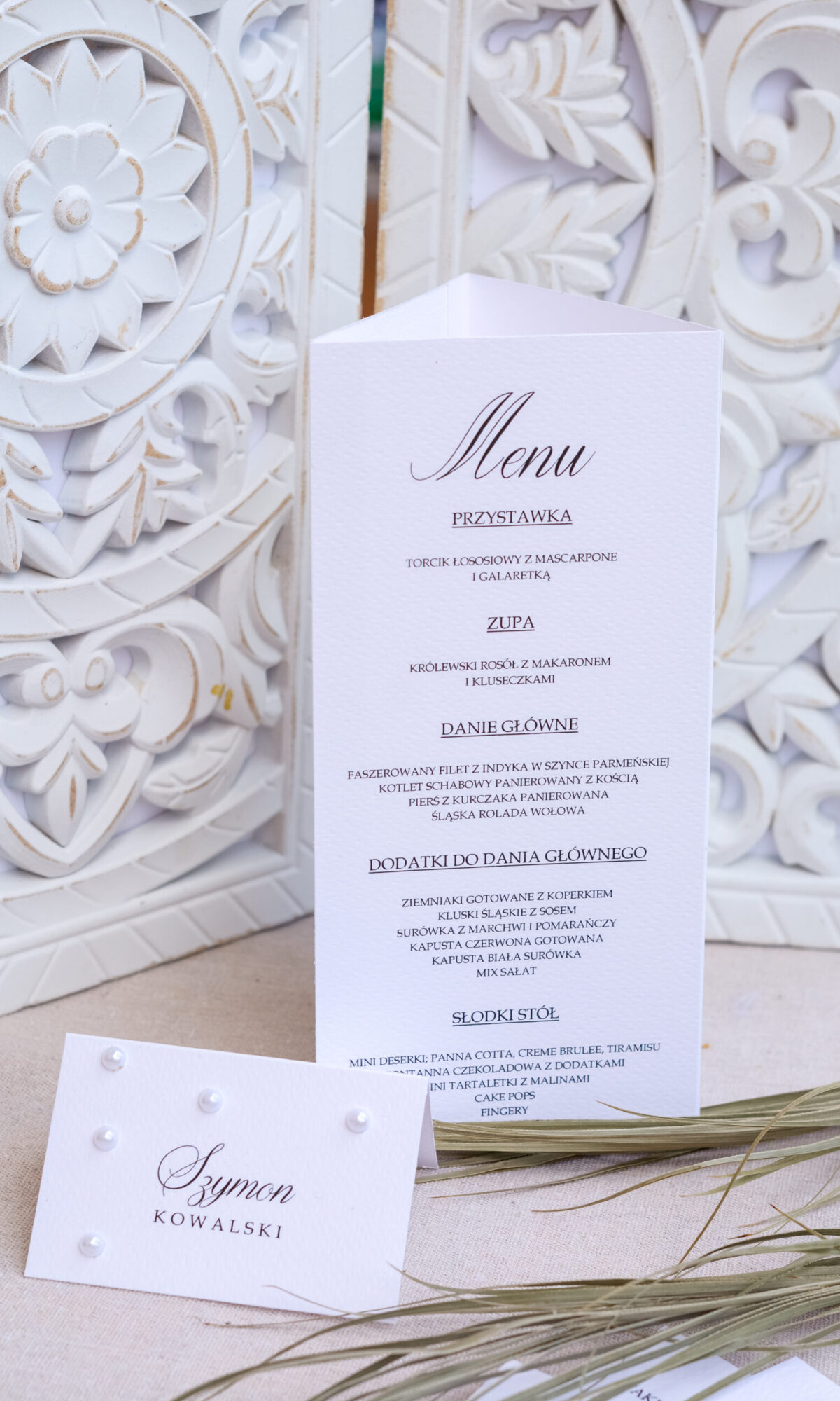 Menu weselne stojące MN-02