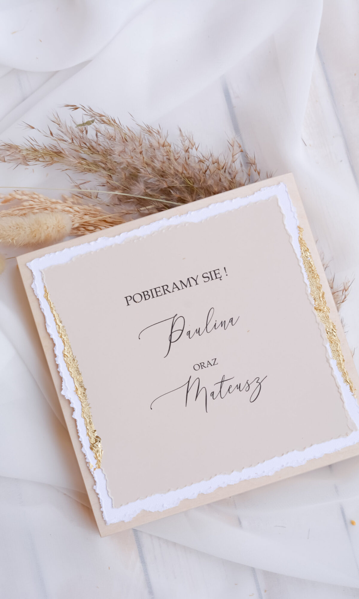 Zaproszenia dla rodziców w drewnianym pudełeczku Boho ZDR-03