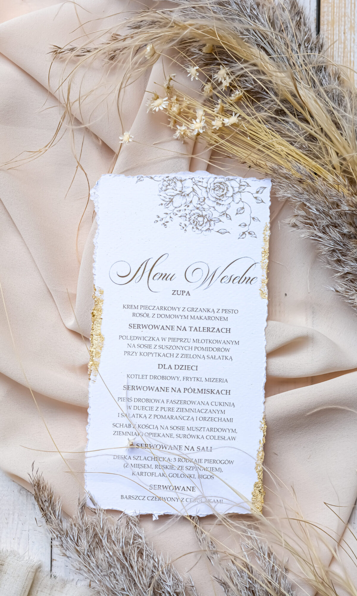 Menu w stylu boho ze złoceniem Mn-01