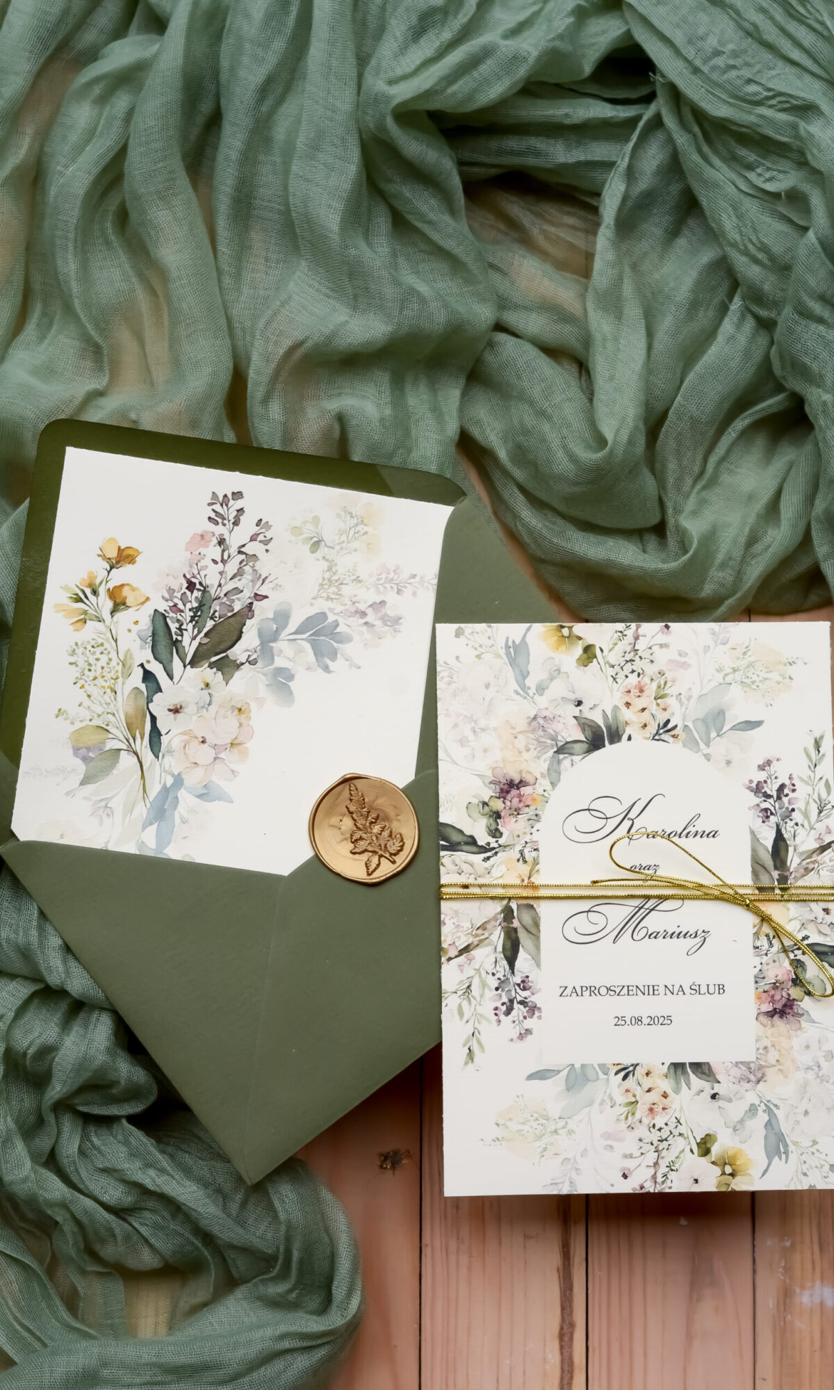 Jednokartkowe zaproszenia ślubne Wz-97