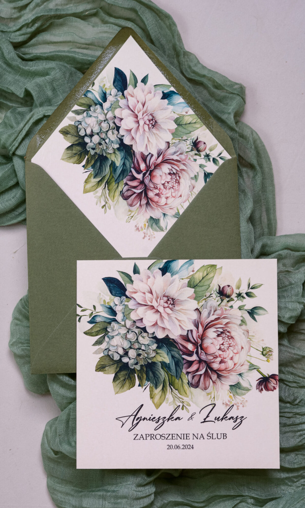 Zaproszenia ślubne z motywem kwiatowym Wz-120