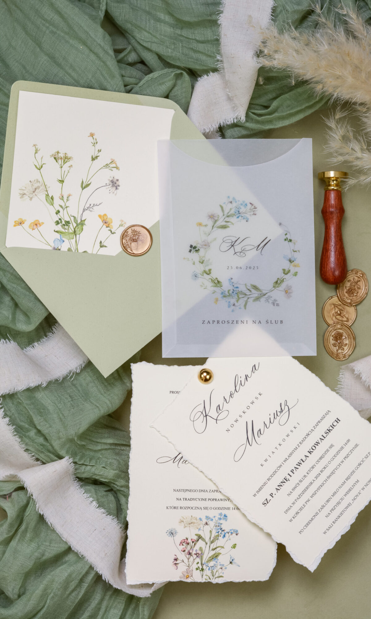 Rustykalne zaproszenia ślubne Wz-112