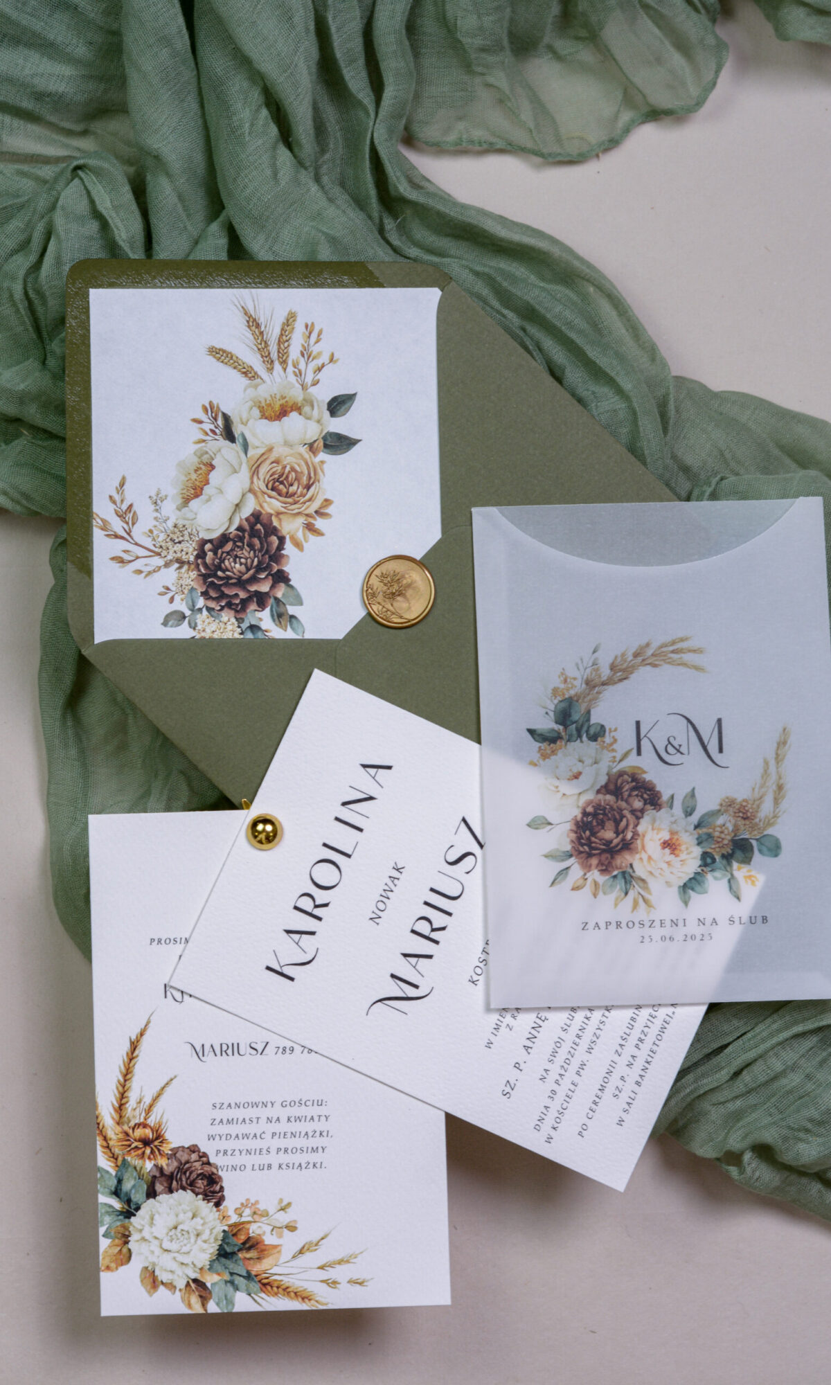 Zaproszenia ślubne w stylu boho Wz-110