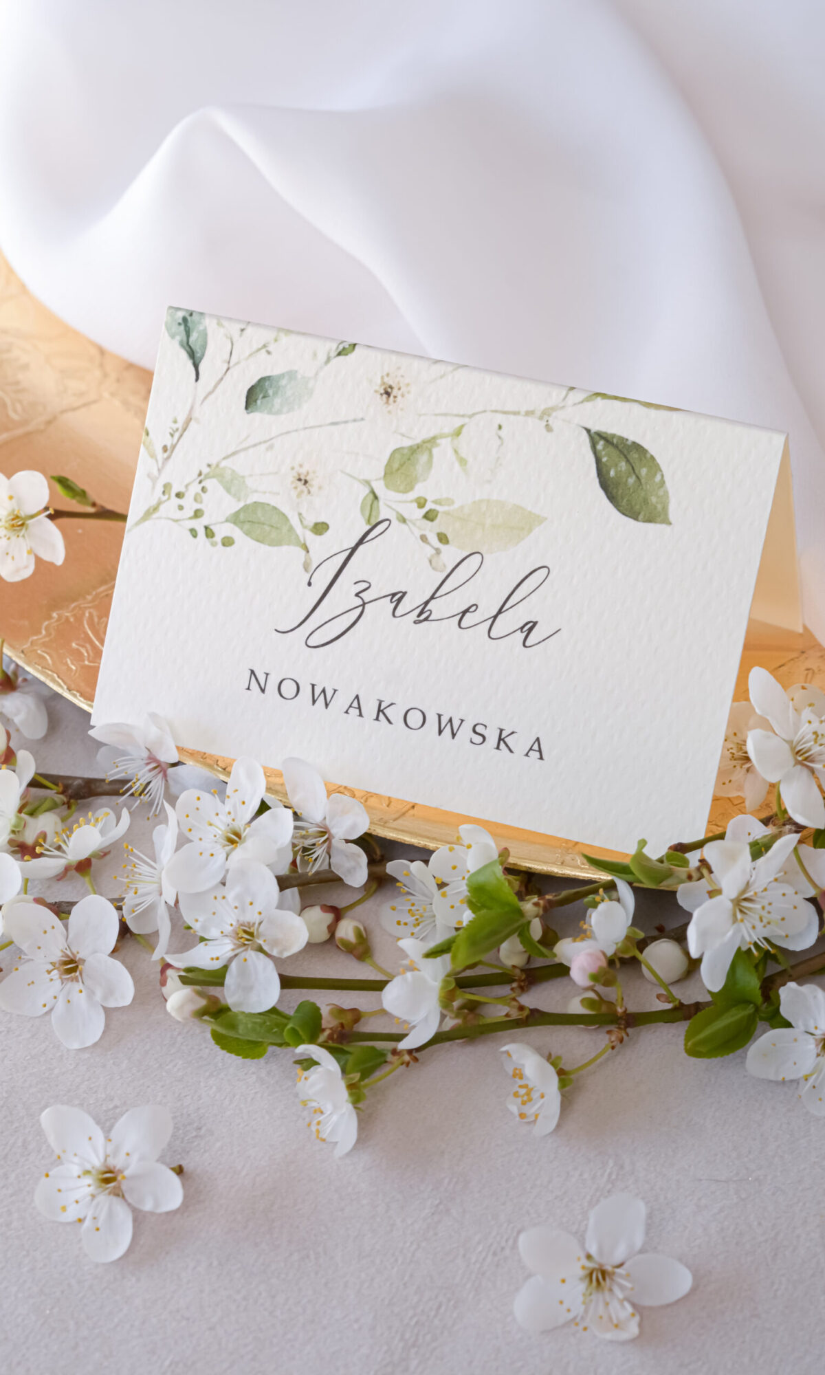 Winietki na ślub, zielone, kwiatowe WI-38