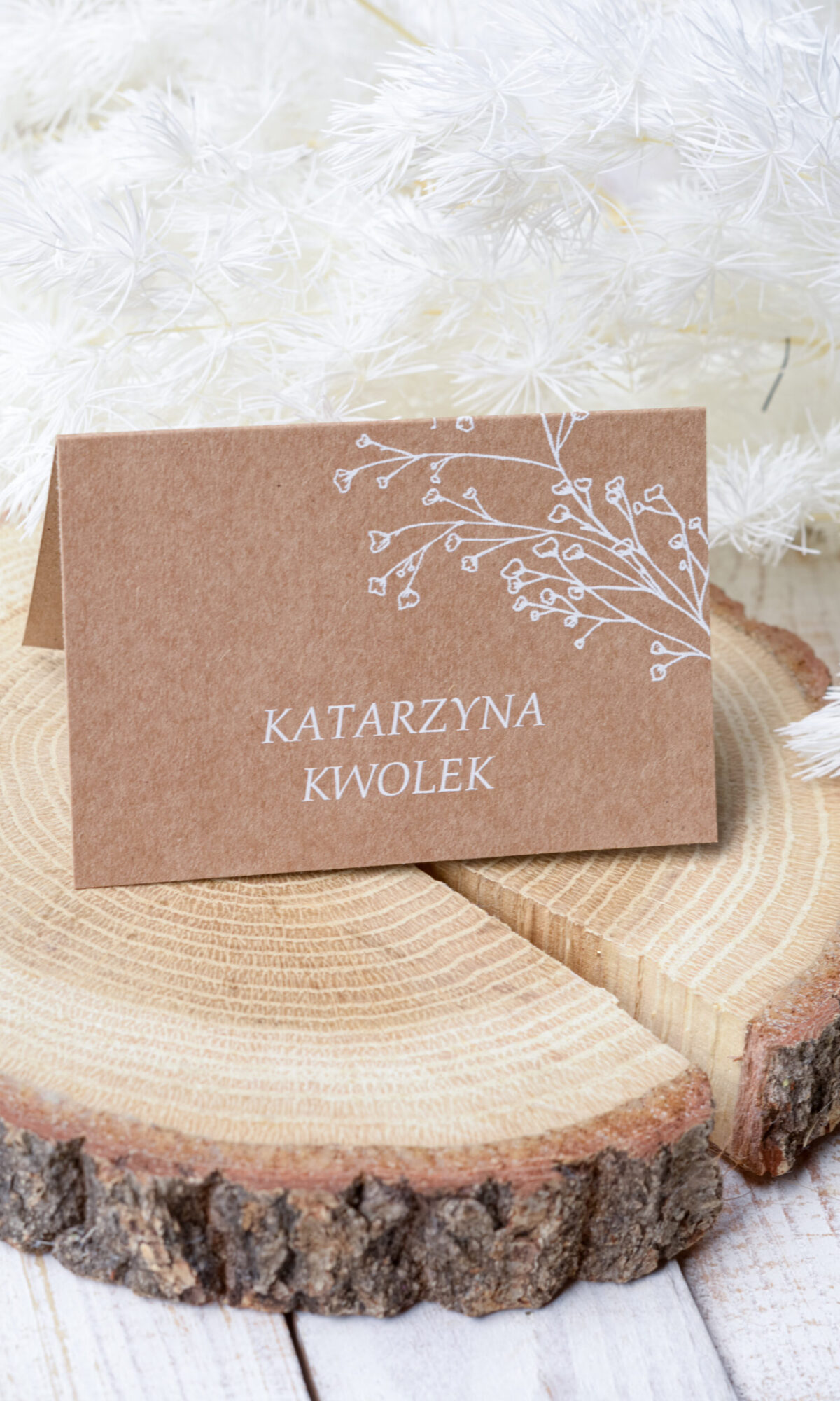 Rustykalne winietki ślubne z gipsówką WI-43