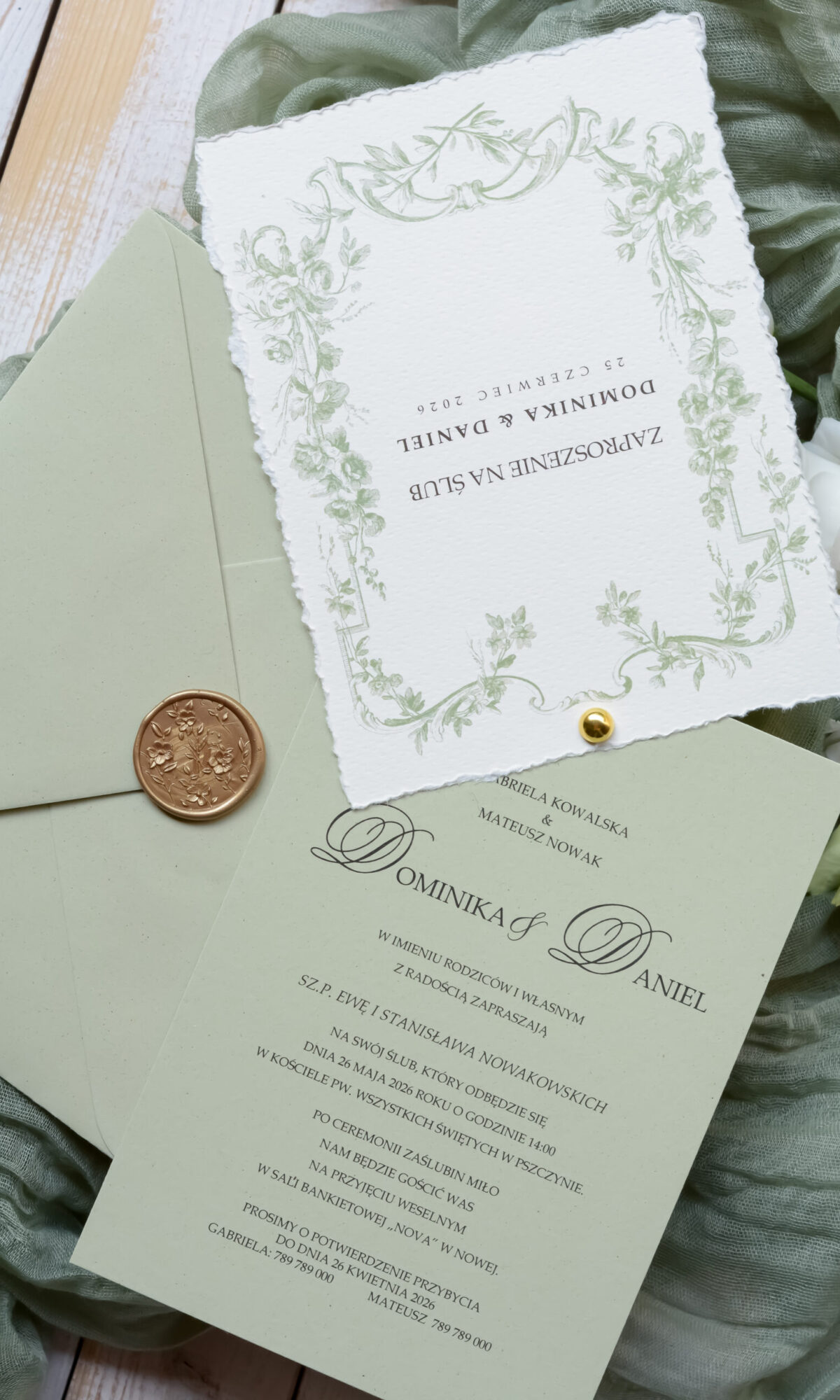 Rustykalne zaproszenia ślubne Wz-106