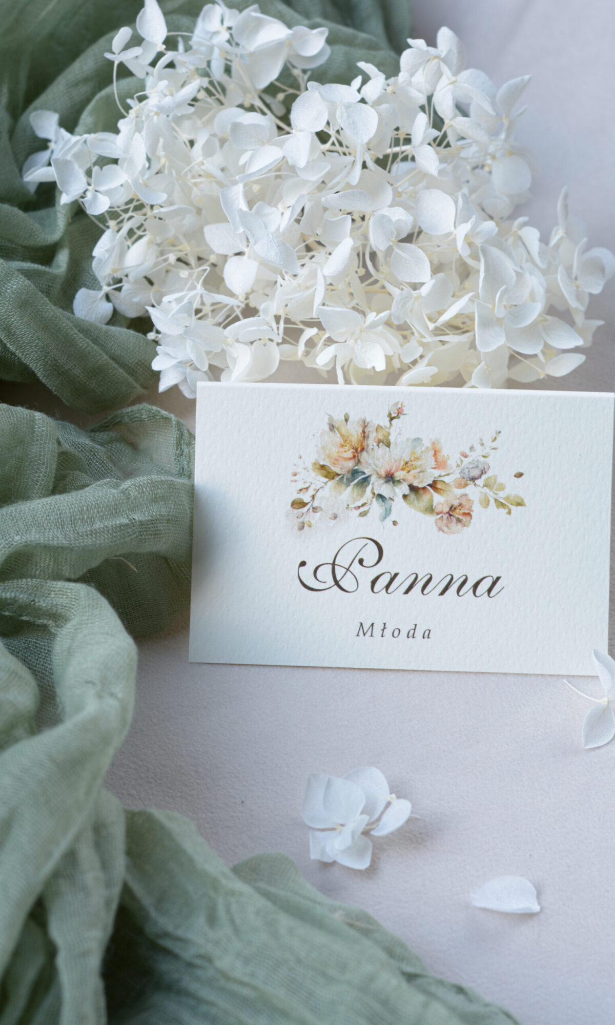 Kremowe winietki z motywem kwiatowym WI-49