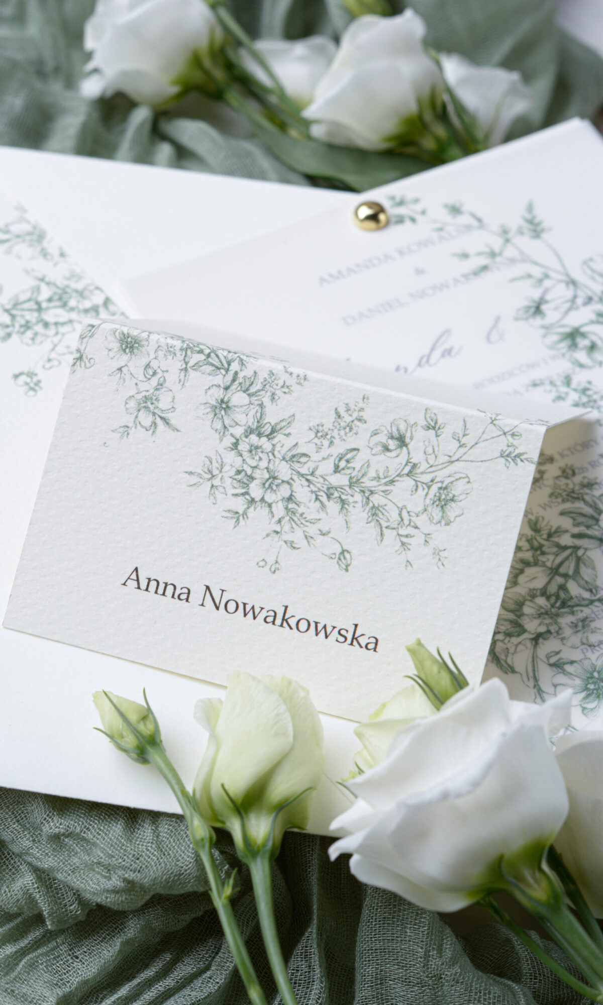 Kremowe winietki z motywem kwiatowym WI-54