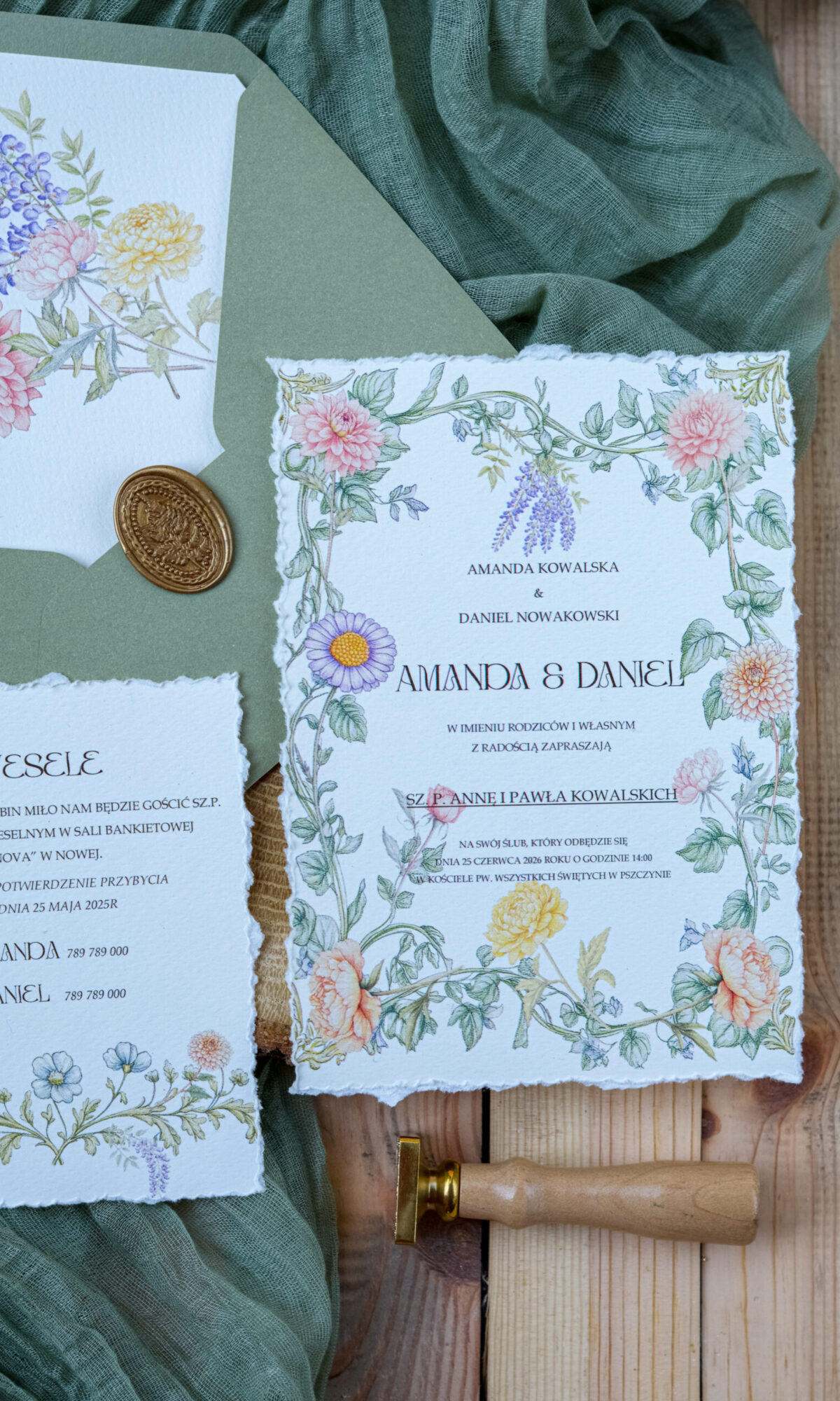 Rustykalne zaproszenia ślubne Wz-04