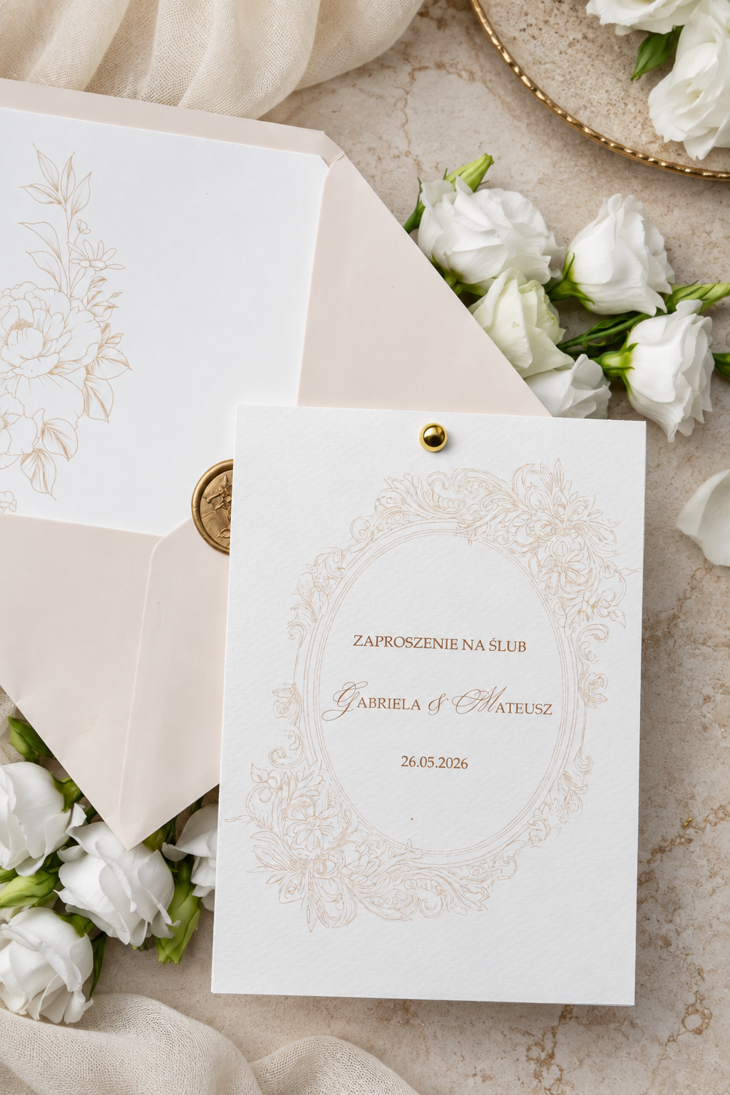 Zaproszenia ślubne boho Wz- 104