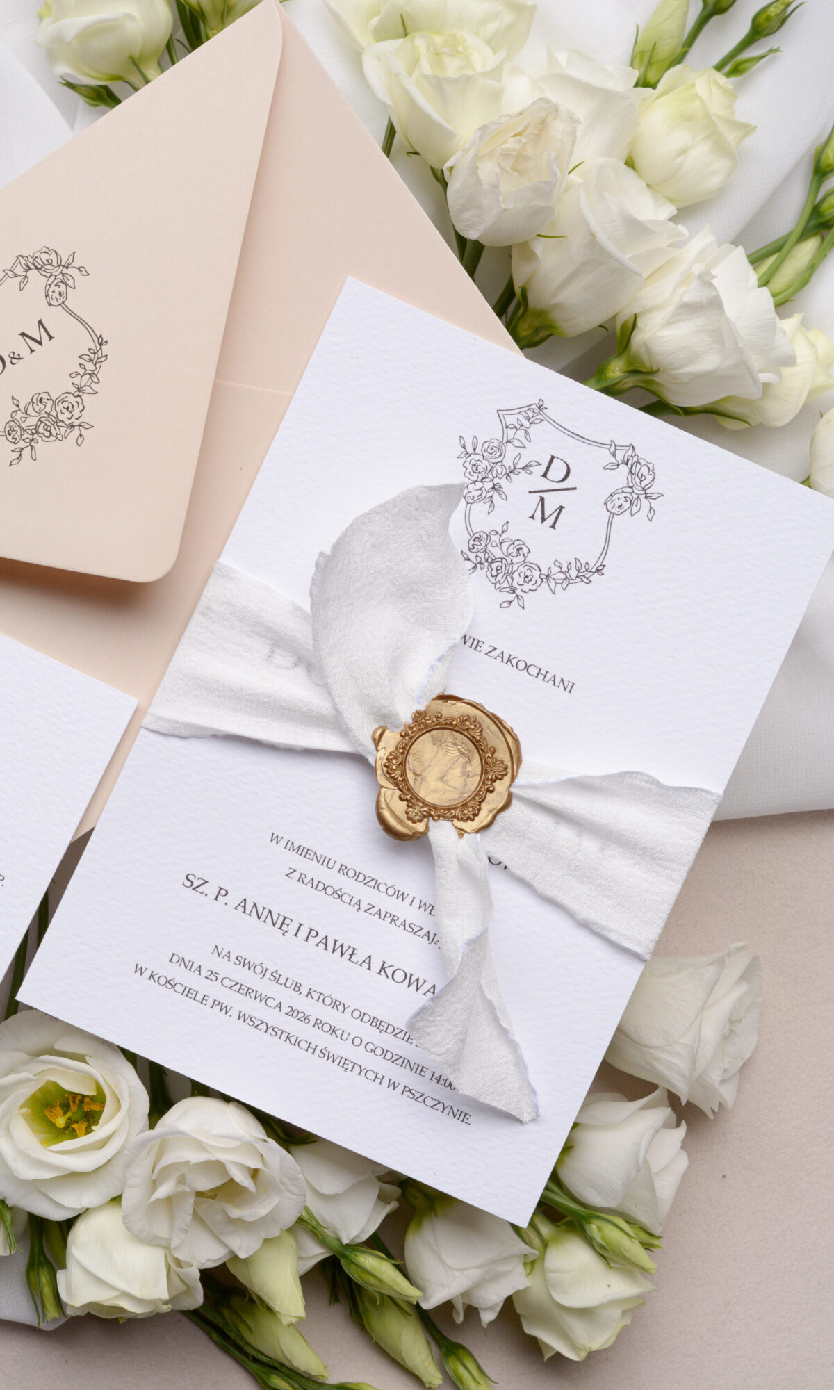 Minimalistyczne zaproszenia ślubne Wz-125