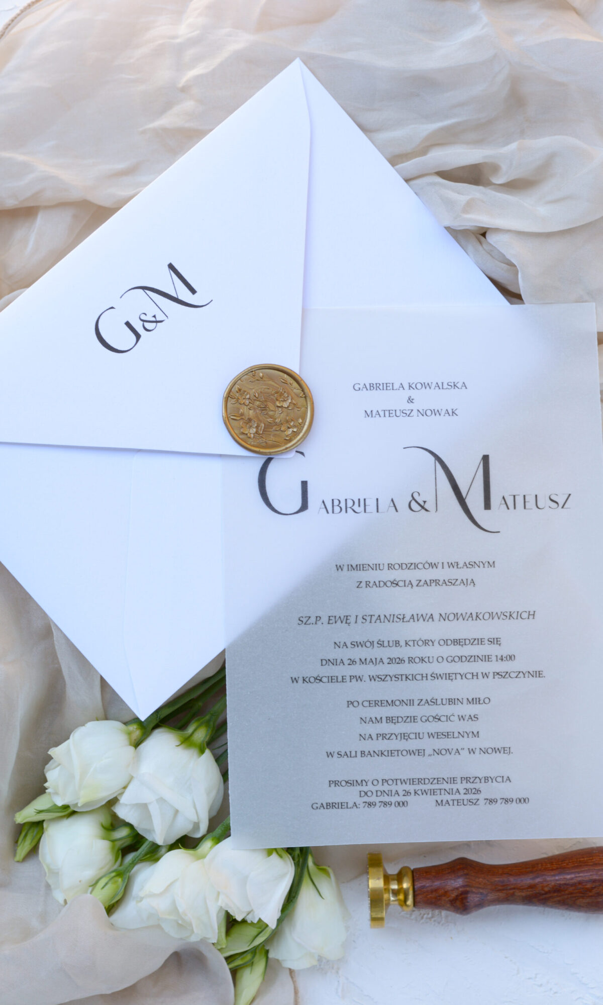 Zaproszenia ślubne na kalce Wz-139