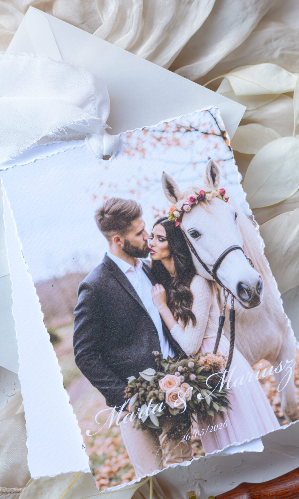 Zaproszenia ślubne ze zdjęciem Wz-156