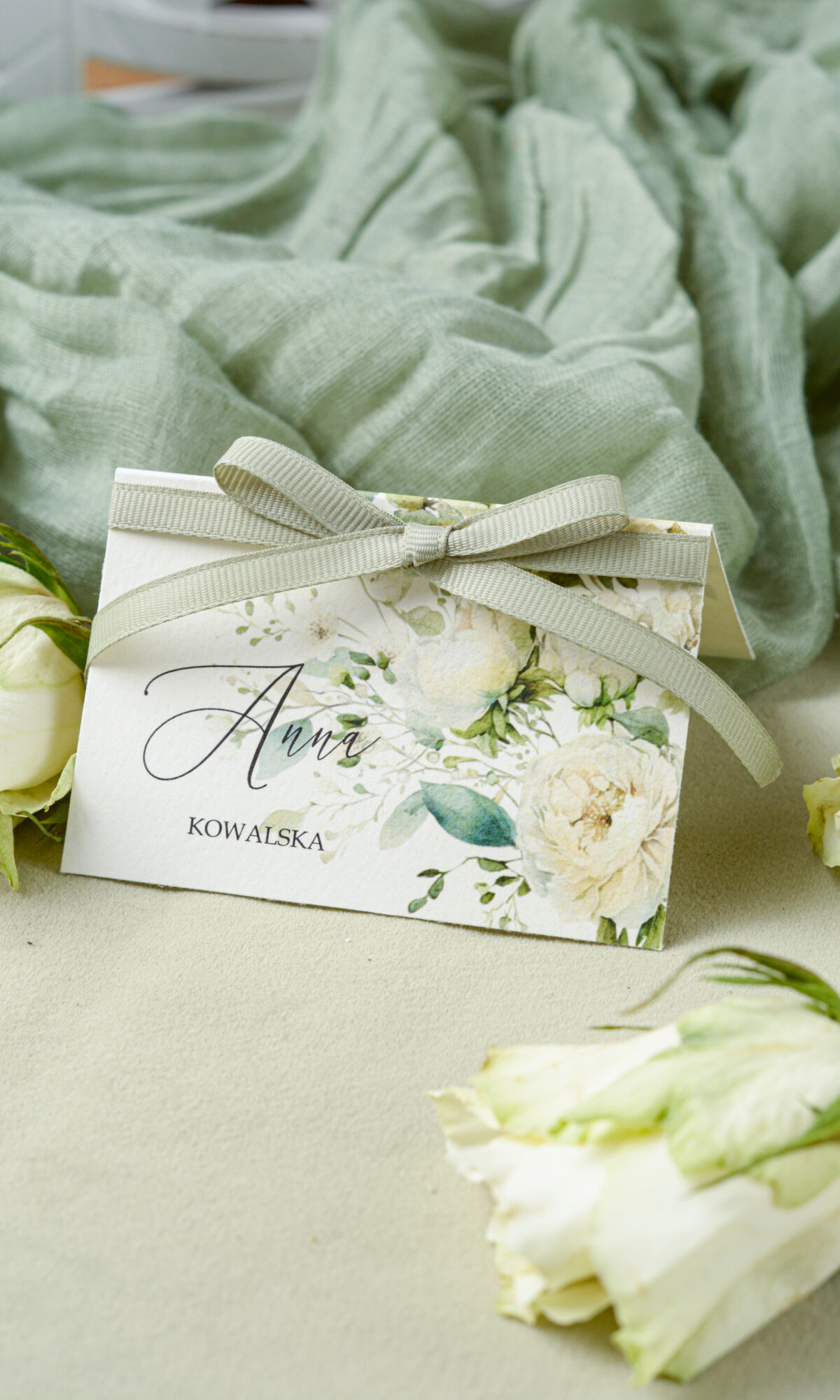 WINIETKA WESELNA- OLIWKOWA Z MOTYWEM KWIATOWYM WI-67